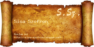 Sisa Szofron névjegykártya